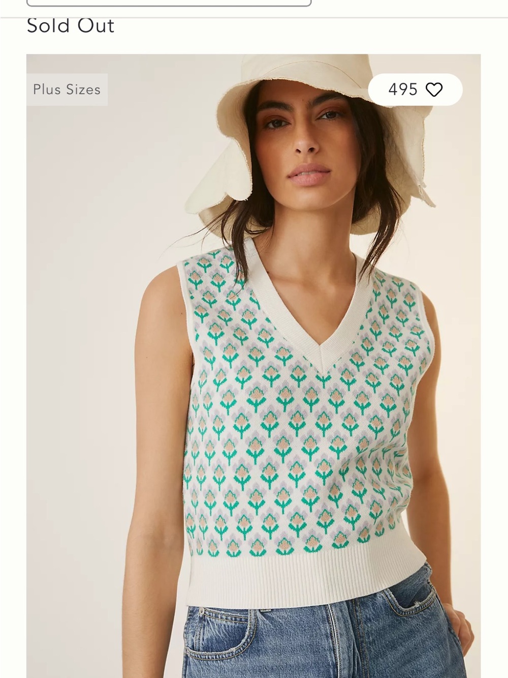 Maeve Vera Jacquard Sweater Vest from Anthropologie XS